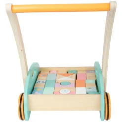 - Houten Baby  Walker Loopwagen met Blokken Pastel, 35dlg.-Small Foot Online