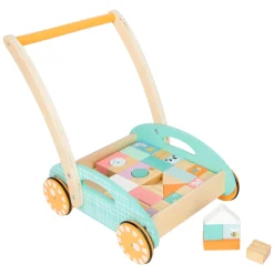 - Houten Baby  Walker Loopwagen met Blokken Pastel, 35dlg.-Small Foot Online