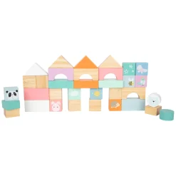 - Houten Baby  Walker Loopwagen met Blokken Pastel, 35dlg.-Small Foot Online