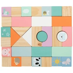 - Houten Baby  Walker Loopwagen met Blokken Pastel, 35dlg.-Small Foot Online