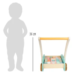 - Houten Baby  Walker Loopwagen met Blokken Pastel, 35dlg.-Small Foot Online