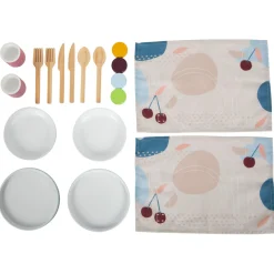  -  Houten Bestekset met Placemats, 18dlg.><noscript><img width=
