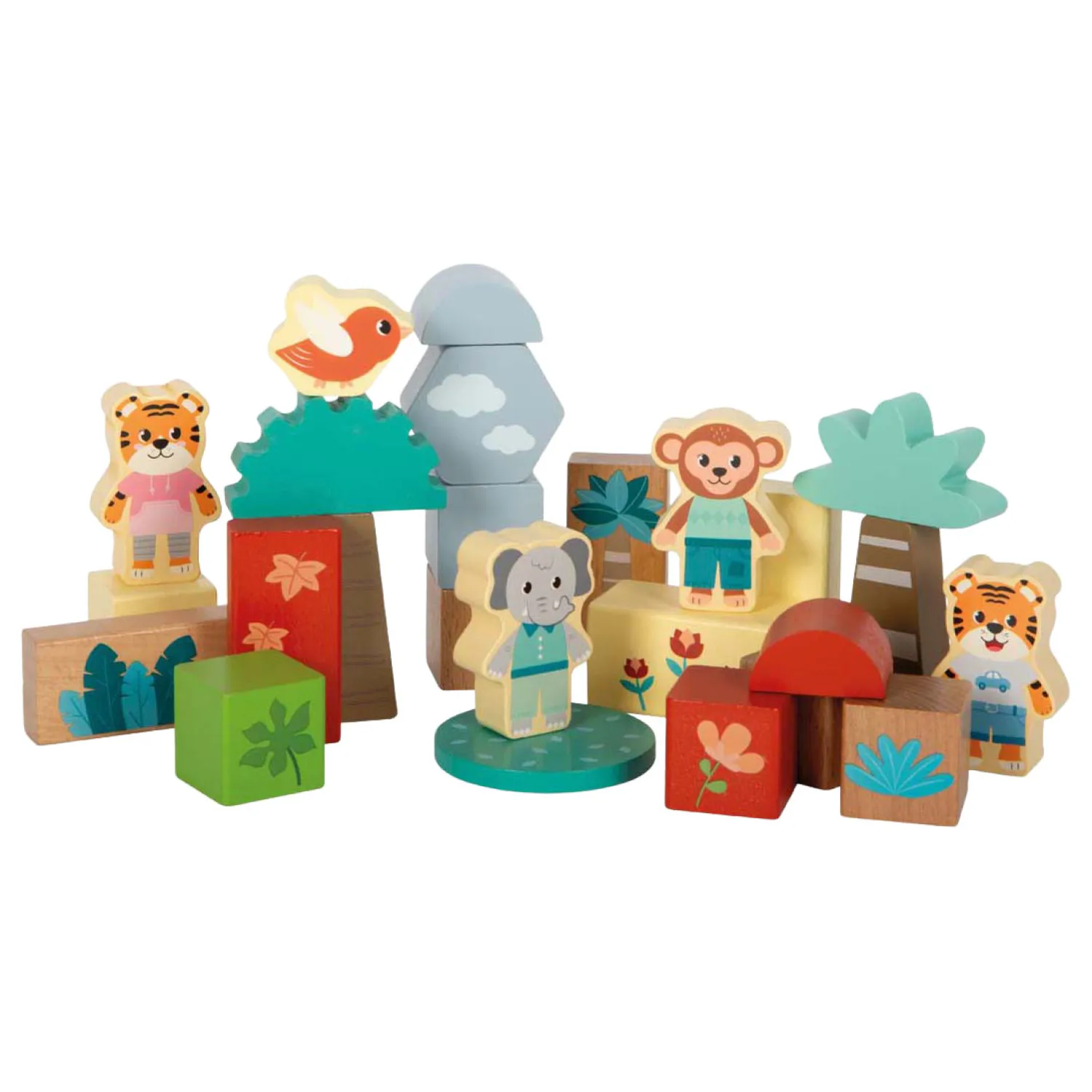 - Houten Bouwblokken Jungle Friends FSC - 50dlg.-Small Foot