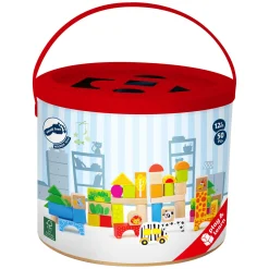 - Houten Bouwblokken Dierentuin in Vormenstoof Emmer, 50dlg.-Small Foot Best