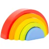 Small Foot - Houten Bouwblokken Regenboog, 5dlg. Clearance