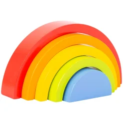 Small Foot - Houten Bouwblokken Regenboog, 5dlg. Clearance