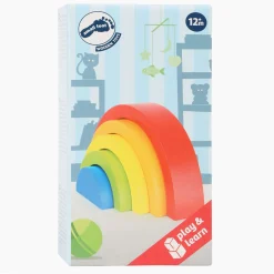 Small Foot - Houten Bouwblokken Regenboog, 5dlg. Clearance