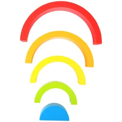 Small Foot - Houten Bouwblokken Regenboog, 5dlg. Clearance