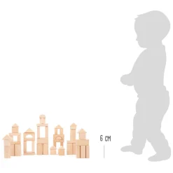 Small Foot - Houten Bouwblokken Natuurlijk in Zak, 50dlg. New