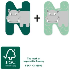 - Houten Dieren Kinderletter - N-Small Foot Clearance