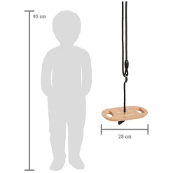 - Houten Disc Schommel met Handgrepen Black Line-Small Foot