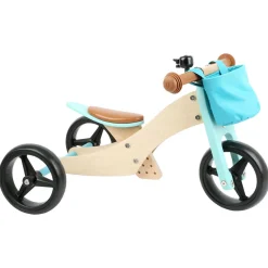  -  Houten Driewieler en Loopfiets 2in1 Turquoise>Small Foot Sale