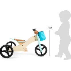 - Houten Driewieler en Loopfiets 2in1 Turquoise><noscript><img width=