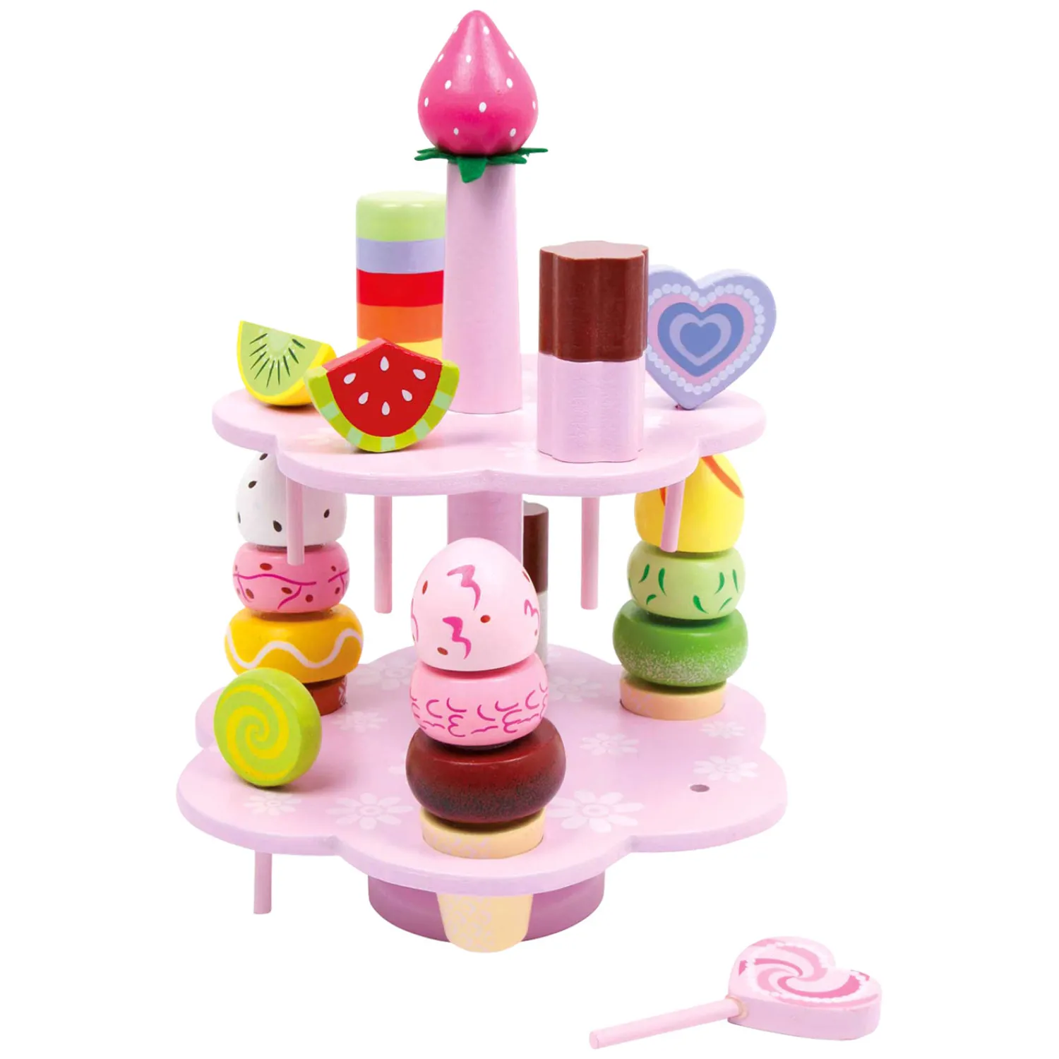 - Houten Etagere met Speeleten Snoep, 22dlg.-Small Foot Hot