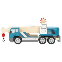 Small Foot - Houten Kraanwagen Blauw met Pallet Online