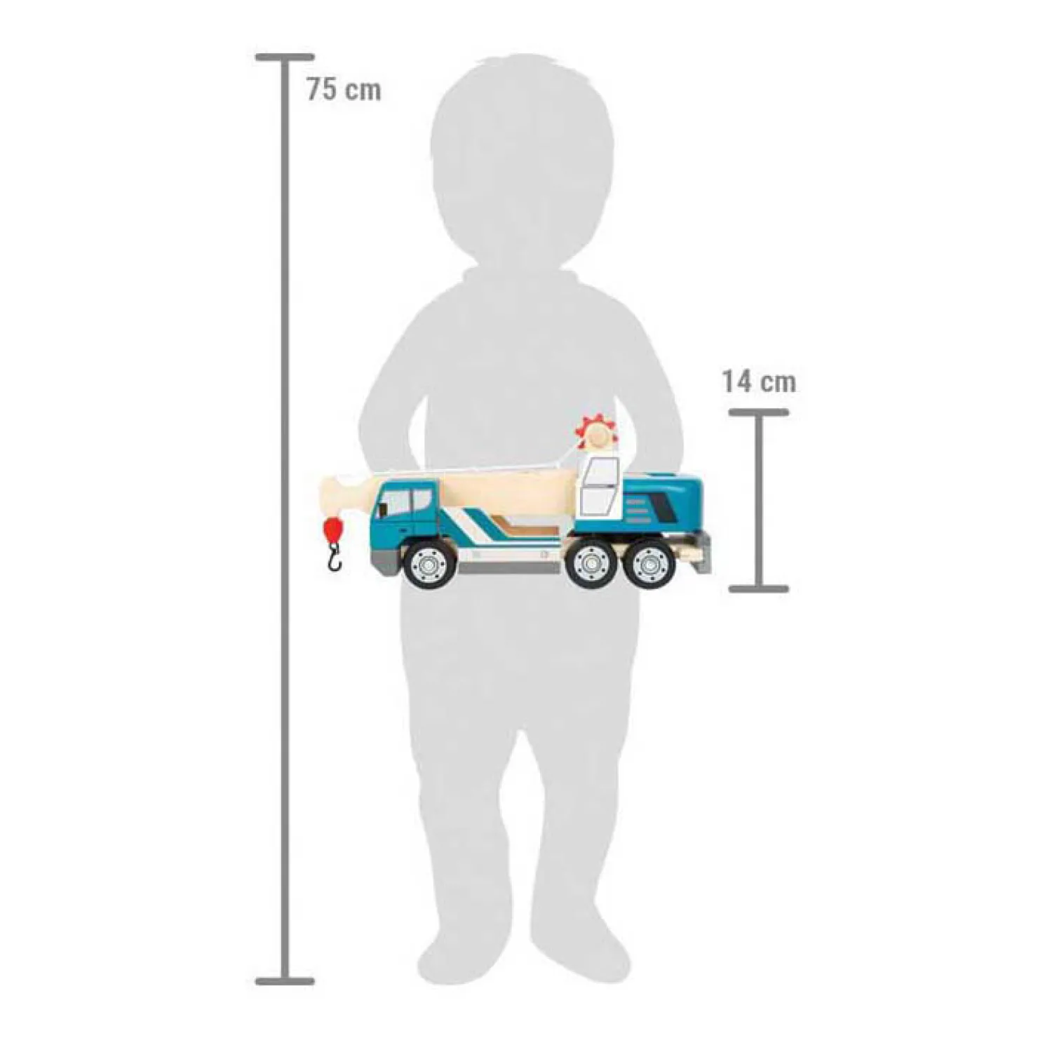 Small Foot - Houten Kraanwagen Blauw met Pallet Online