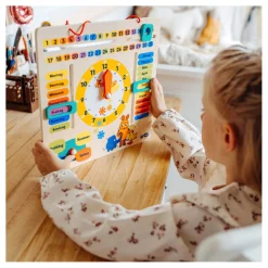 Small Foot - Houten Leerbord Klok Kijken Muis - Duitstalig Hot