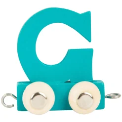 Small Foot - Houten Lettertrein Aquablauw - G - 12 stuks Discount