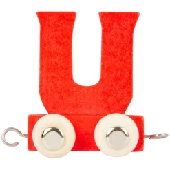 - Houten Lettertrein Rood - U - 12 stuks-Small Foot Best
