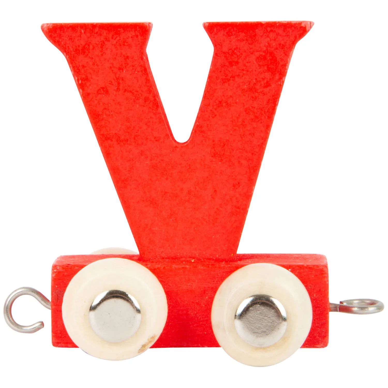 - Houten Lettertrein Rood - V - 12 s tuks>Small Foot Hot