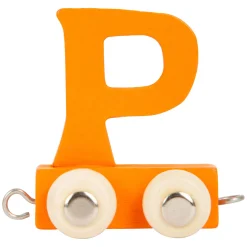 - Houten Lettertrein Oranje - P - 12 stuks>Small Foot New