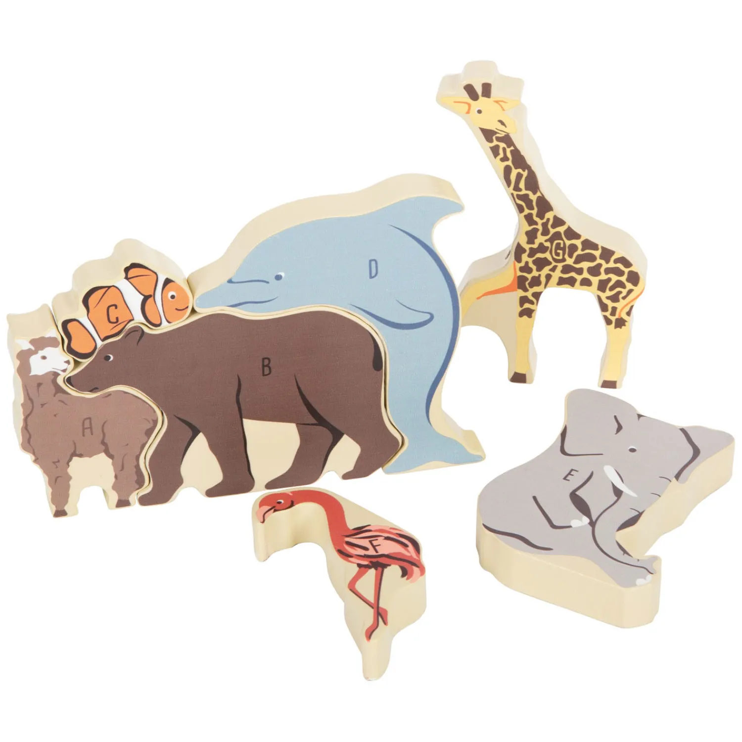 - Houten Letter en Vormenpuzzel Dieren, 26st.-Small Foot Best