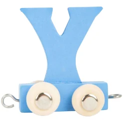 - Houten Lettertrein Blauw - Y - 12 stuks>Small Foot Discount