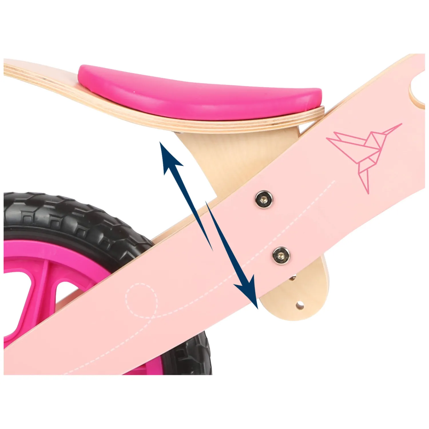 - Houten Loopfiets Kolibrie Roze-Small Foot Outlet