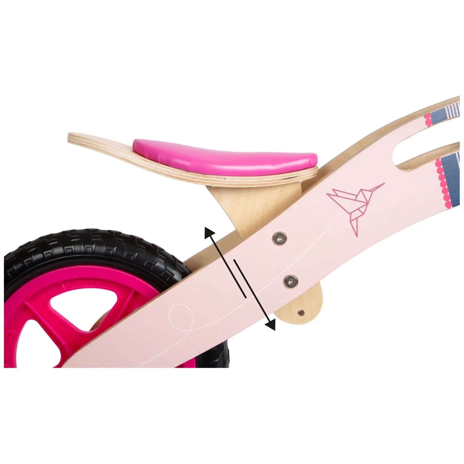 - Houten Loopfiets Kolibrie Roze-Small Foot Outlet