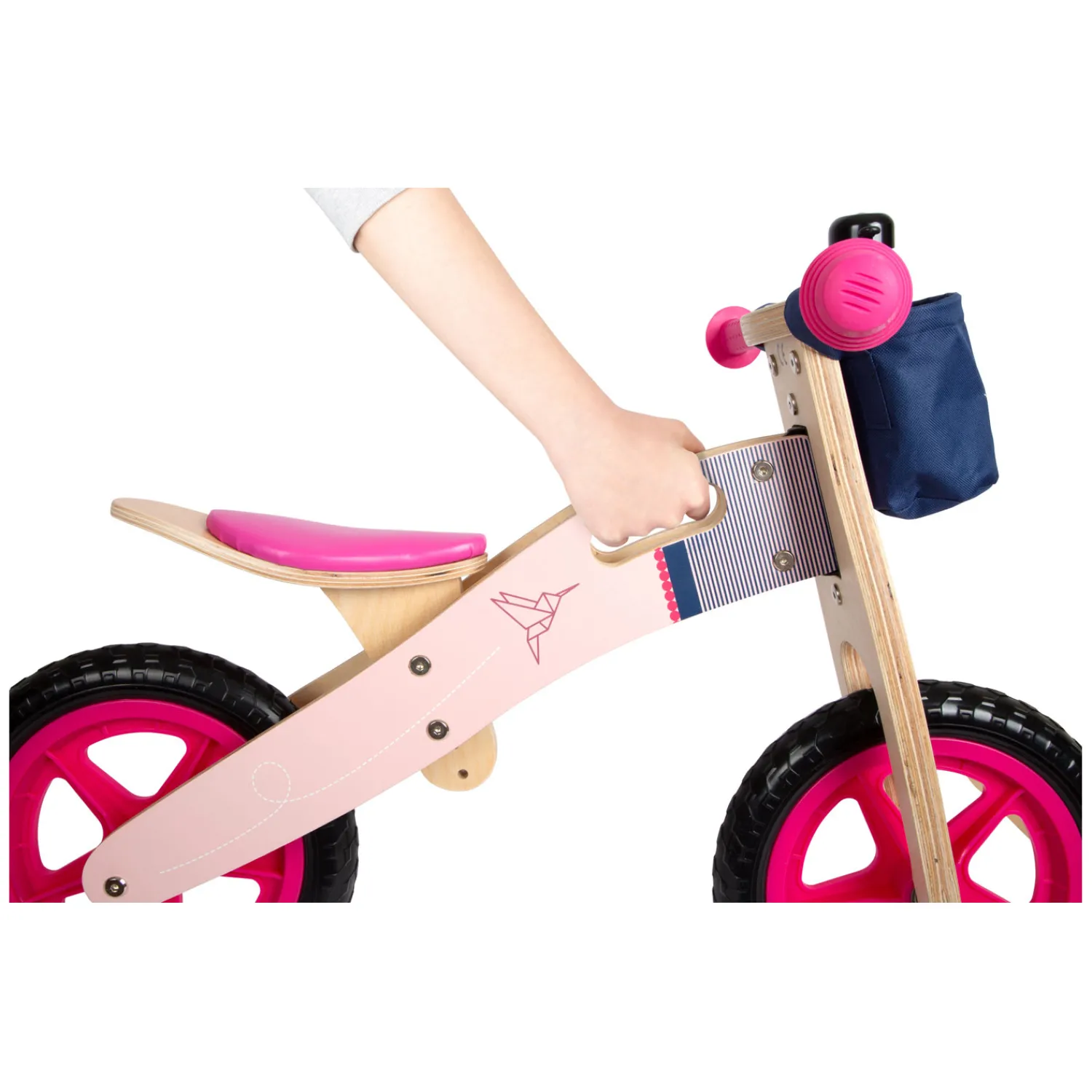 - Houten Loopfiets Kolibrie Roze-Small Foot Outlet