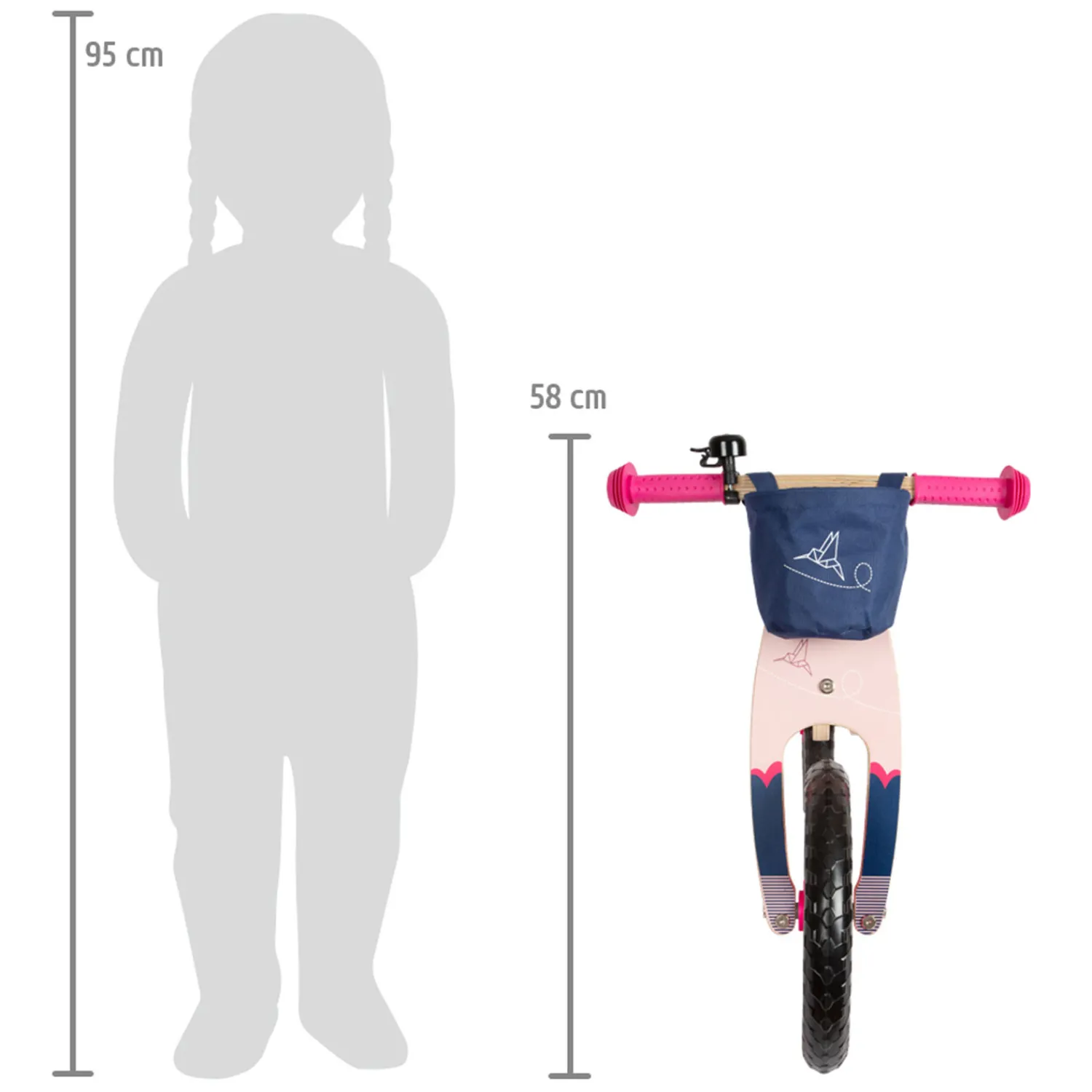 - Houten Loopfiets Kolibrie Roze-Small Foot Outlet