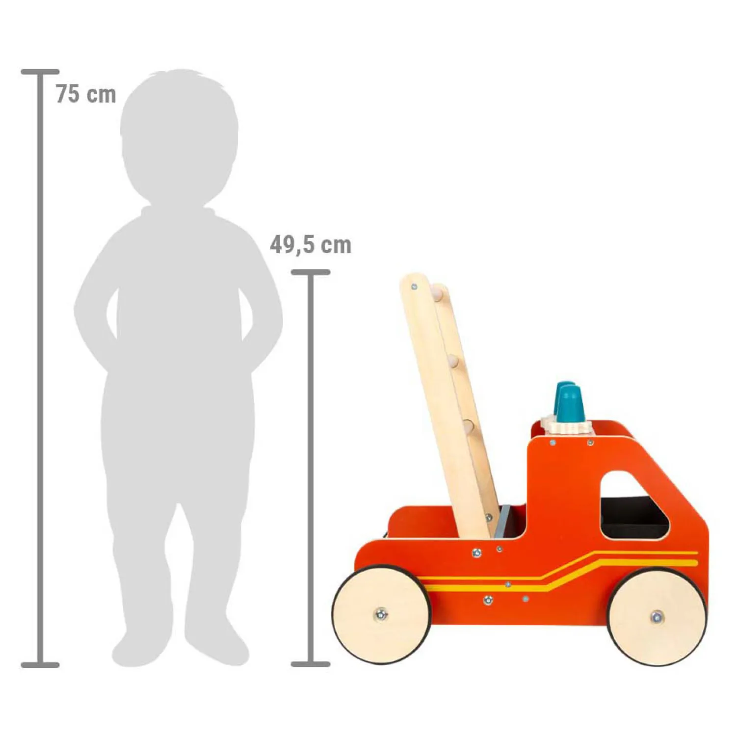 Small Foot - Houten Loopwagen Brandweer New