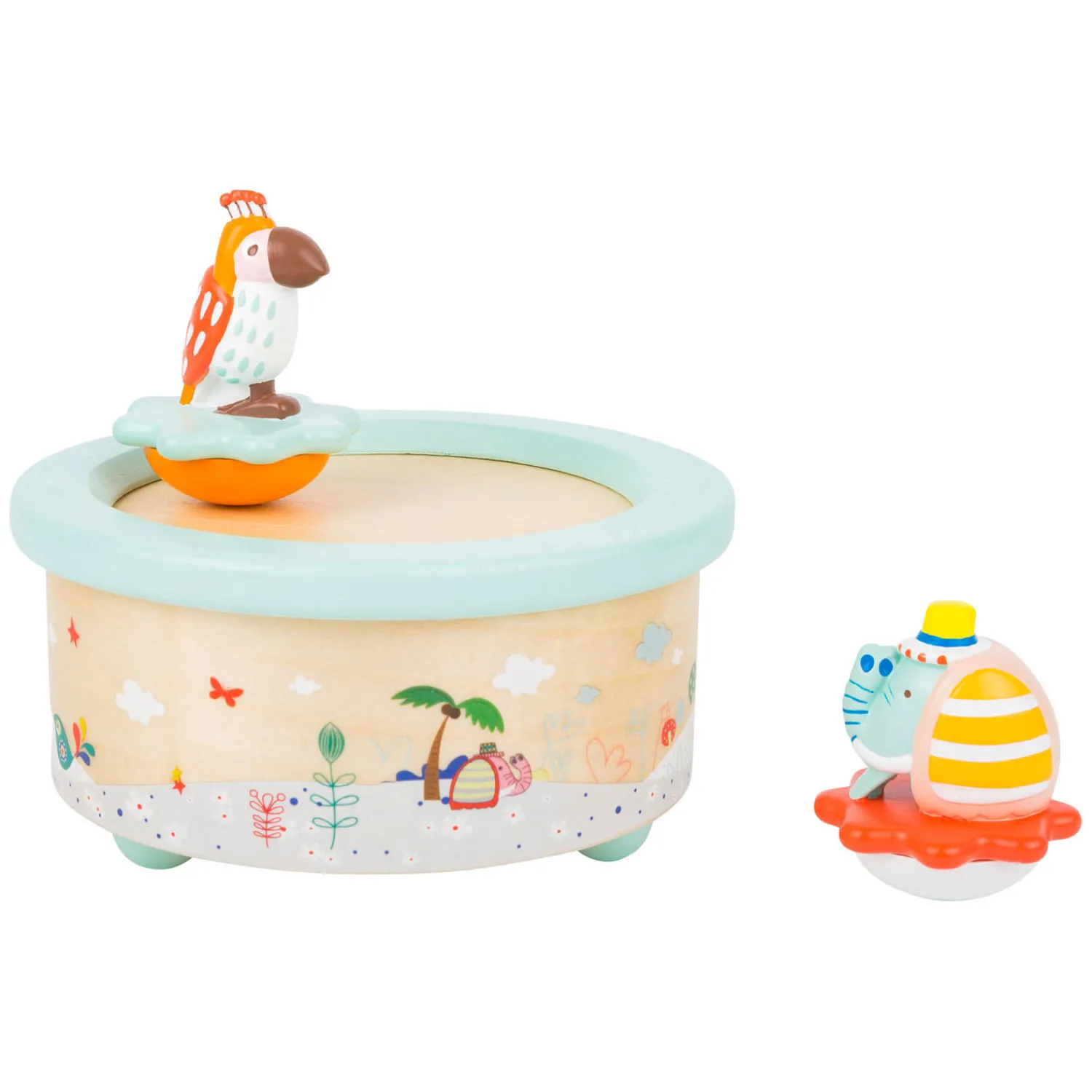 - Houten Muziekdoos Papegaai en Olifant>Small Foot Sale