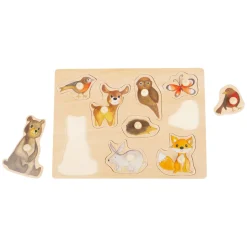 - Houten Noppenpuzzel Bosdieren, 9st.-Small Foot Hot