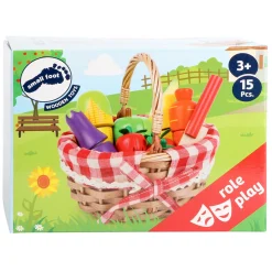 Small Foot - Houten Picknickmand met Snij Fruit, 15dlg.