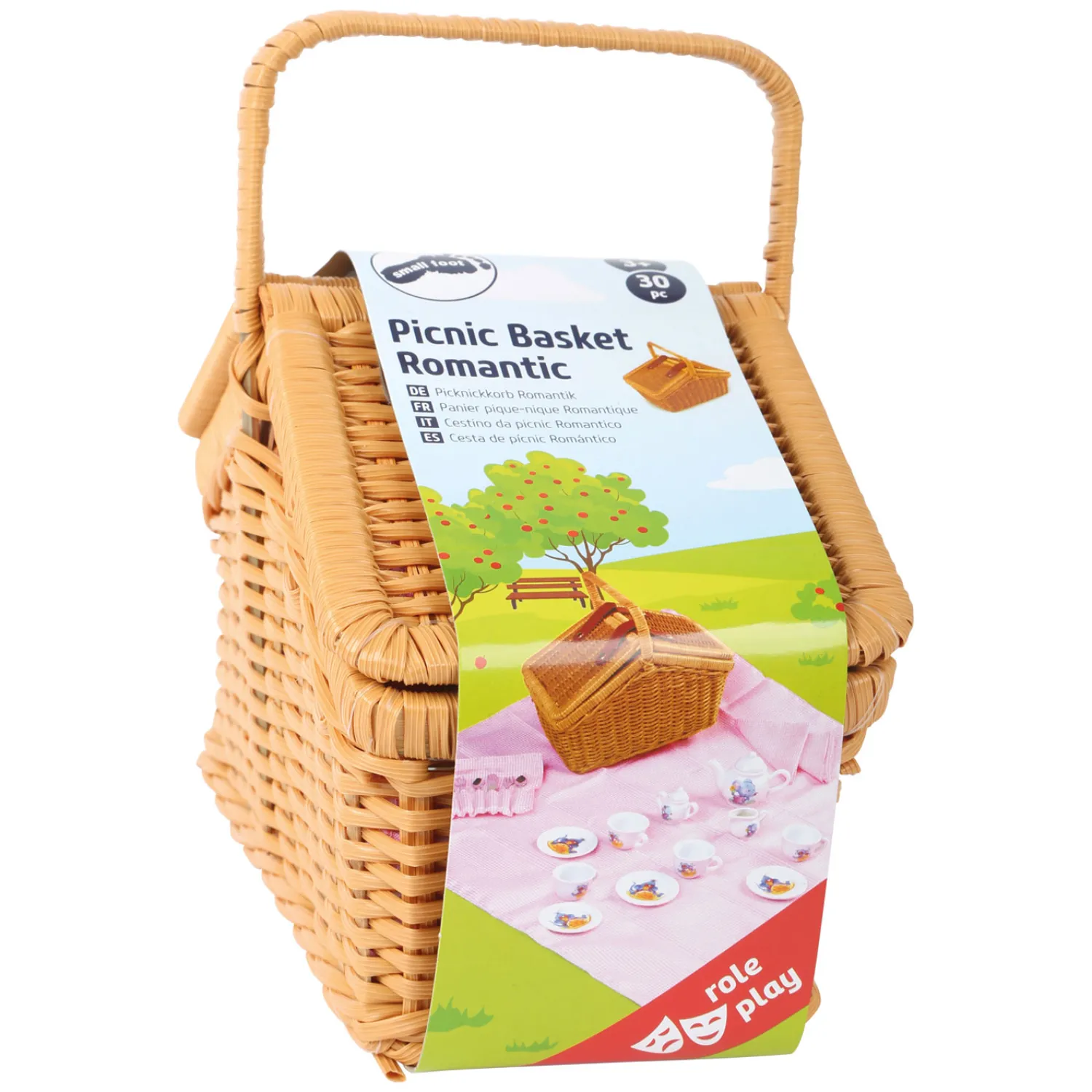 - Houten Picknickmand met Servies Romantisch, 30dlg.-Small Foot Sale