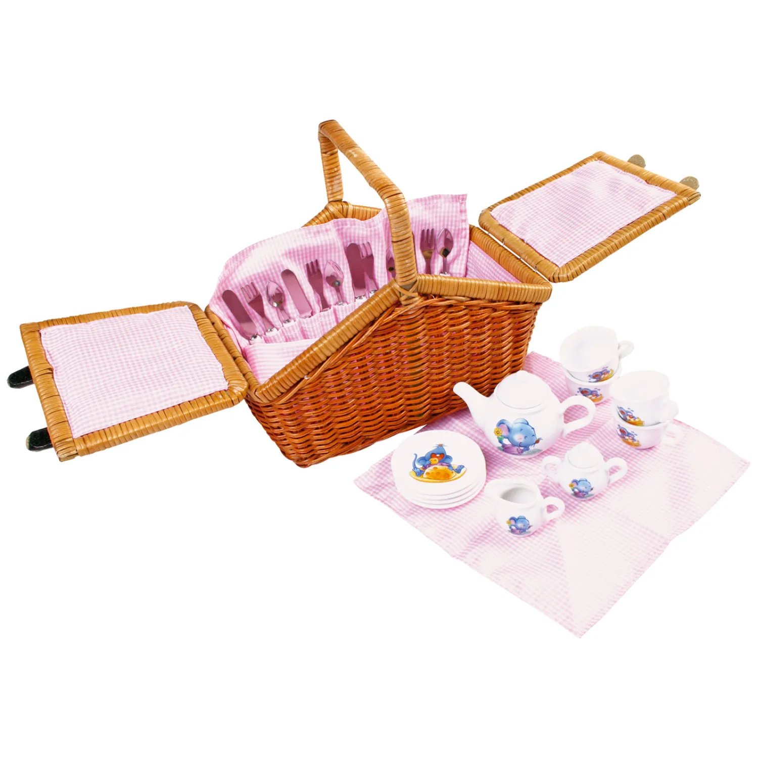 - Houten Picknickmand met Servies Romantisch, 30dlg.-Small Foot Sale