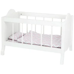 - Houten Poppenbed Wit met Beddengoed Strepen, 4dlg.>Small Foot Best
