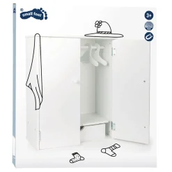 Small Foot - Houten Poppen Kledingkast met Hangers, 3dlg. Best