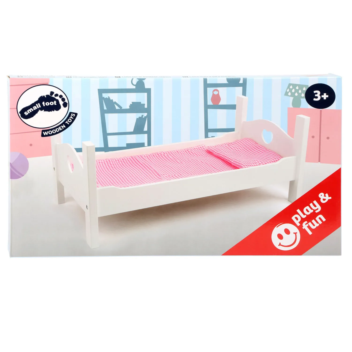 Small Foot - Houten Poppenbed Wit met Beddengoed, 4dlg. Discount