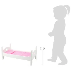 Small Foot - Houten Poppenbed Wit met Beddengoed, 4dlg. Discount