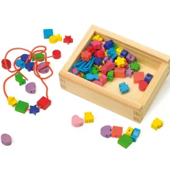  -  Houten Rijg Kralen, 84st.-Small Foot Outlet