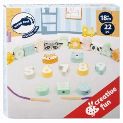 Small Foot - Houten Rijgsspel Dieren en Cijfers, 22dlg. Sale