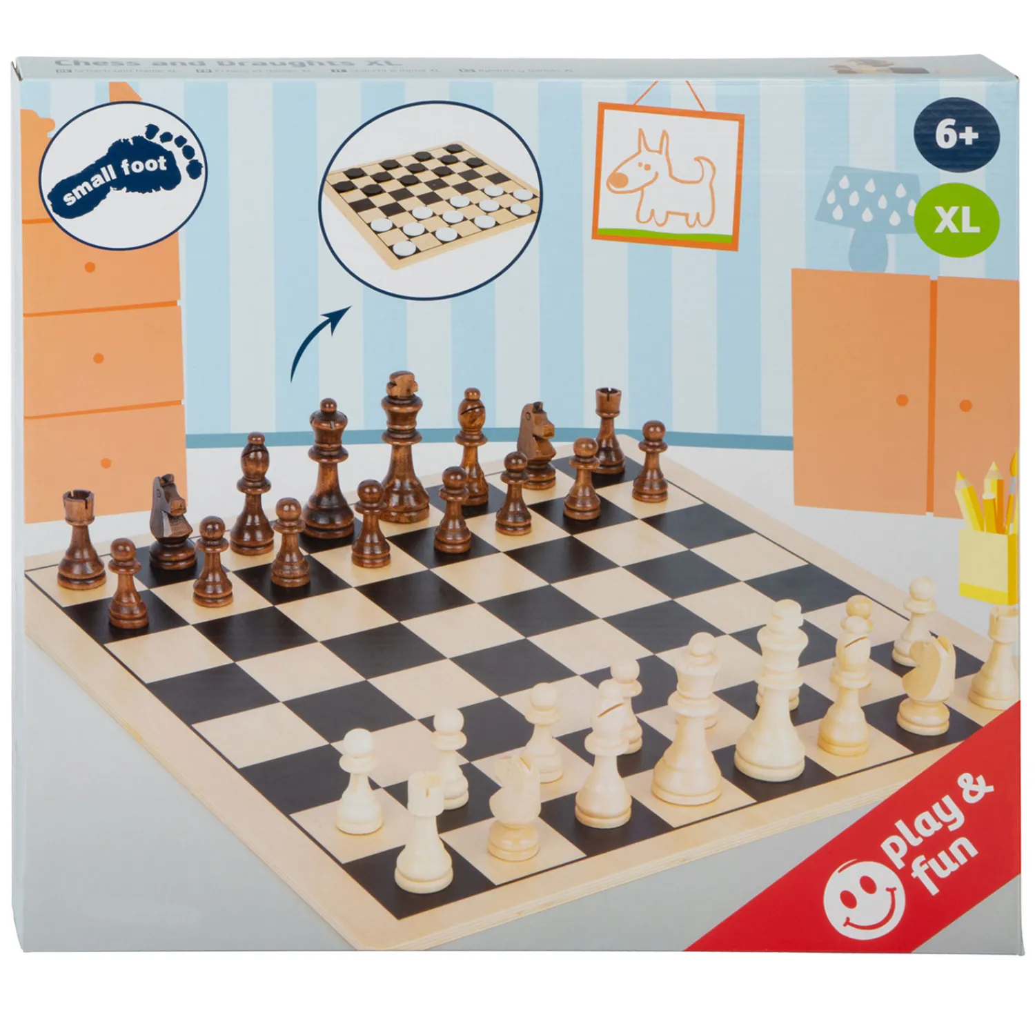 - Houten Schaak en Damspel XL-Small Foot Hot