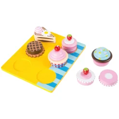 - Houten Speeleten Cupcakes en Cake Set, 13dlg.><noscript><img width=