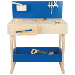 - Houten Speelgoedwerkbank Blauw met Accessoires>Small Foot New