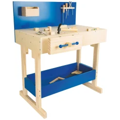 - Houten Speelgoedwerkbank Blauw met Accessoires>Small Foot New