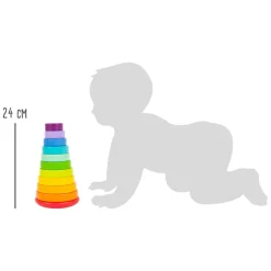 - Houten Stapeltoren Regenboog, 11dlg.-Small Foot Hot