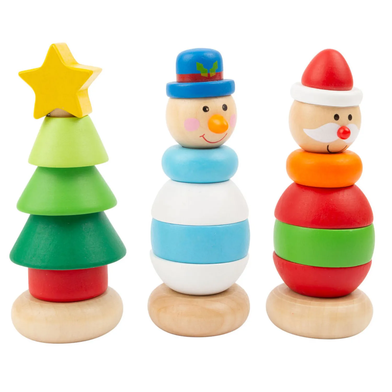 Small Foot - Houten Stapeltoren Kerstfiguur, Per Stuk