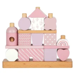 Small Foot - Houten Stapelhuis Roze - 18dlg. Clearance